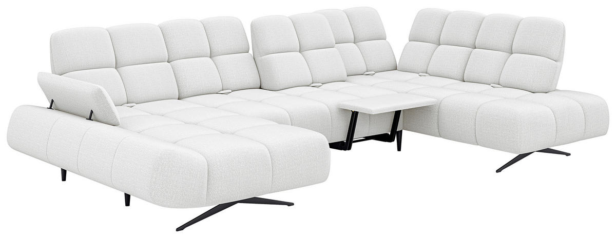 SOFFA i vävt tyg grå  - grå/svart, Design, metall/textil (343/355/91/172/176cm) - Belluti