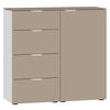 KOMMODE 90/87/43 cm  in Weiss, Hellbraun  - Hellbraun/Weiss, Design, Glas/Holzwerkstoff (90/87/43cm) - Jutzler
