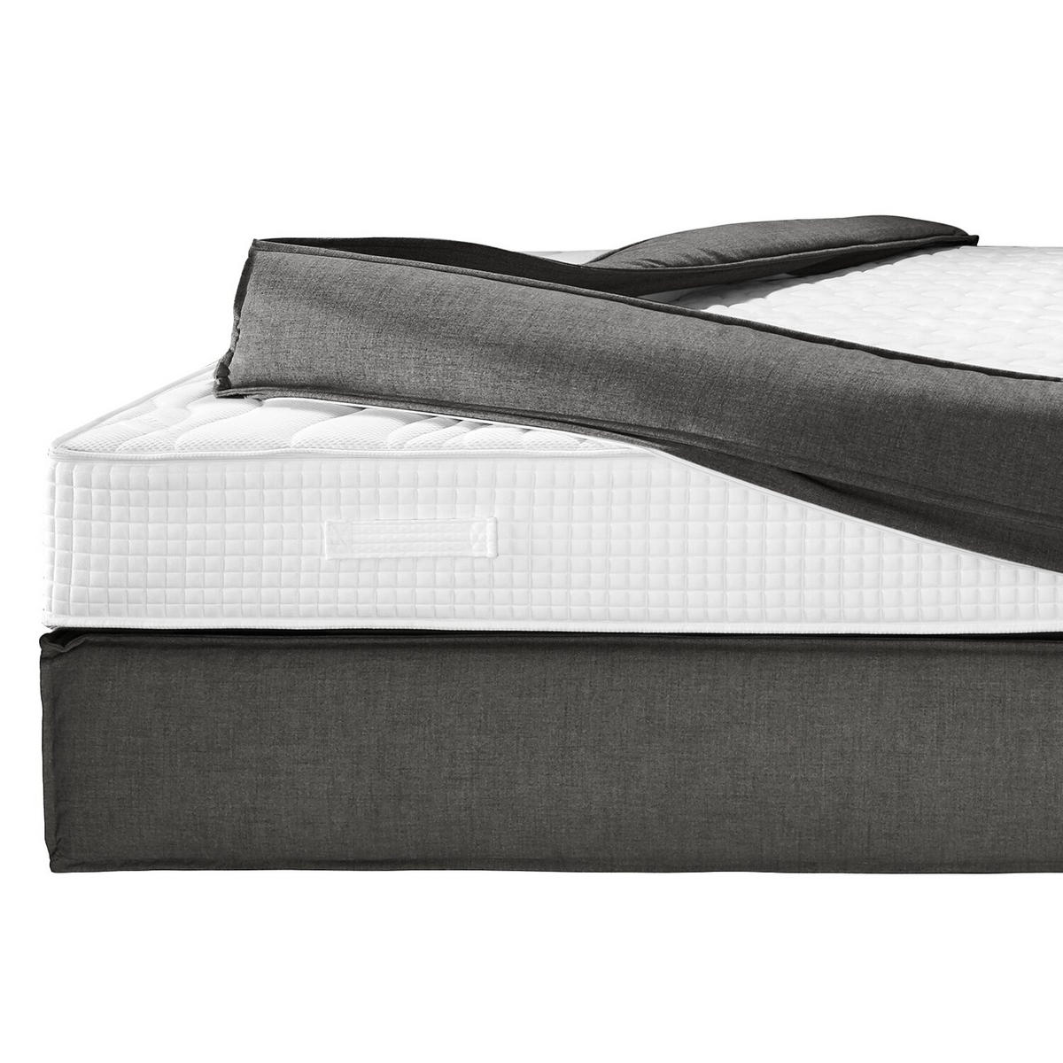 BOXSPRINGBETT 140/200 cm  in Anthrazit  - Anthrazit/Schwarz, Design, Textil (140/200cm) - home24