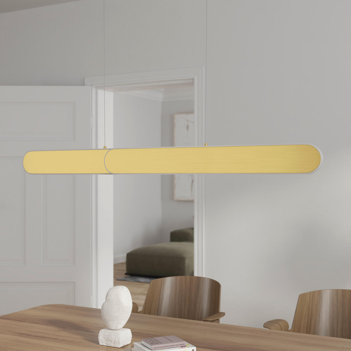 LED-HÄNGELEUCHTE 115/7,5/150 cm  - Messingfarben, Design, Metall (115/7,5/150cm) - Dieter Knoll