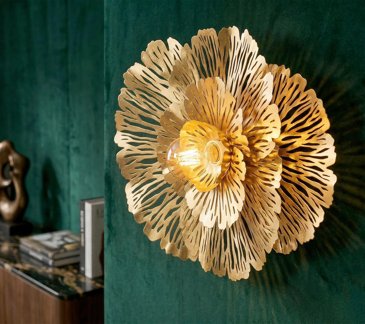 WANDLEUCHTE 56.5/12/42.5 cm  - Goldfarben, Trend, Metall (56.5/12/42.5cm) - Mauro Ferretti