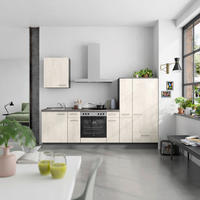KÜCHENBLOCK Riva 270 cm  in Weiß, Schieferfarben  - Schieferfarben/Edelstahlfarben, MODERN, Holzwerkstoff/Metall (270cm) - Nobilia