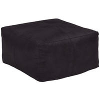 POUF Schwarz 60/35/60 cm  - Schwarz, LIFESTYLE, Leder (60/35/60cm) - Livetastic