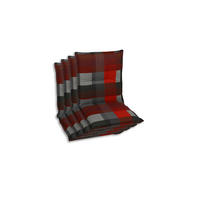 SESSELAUFLAGENSET Karo  - Dunkelgrau/Rot, Basics, Textil (50/7/100cm)