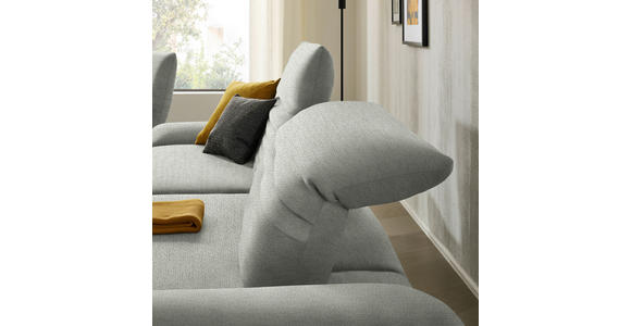 ECKSOFA  in Chenille Hellgrau  280/170-195 cm  - Hellgrau/Schwarz, Design, Textil/Metall (280/170-195cm) - Dieter Knoll