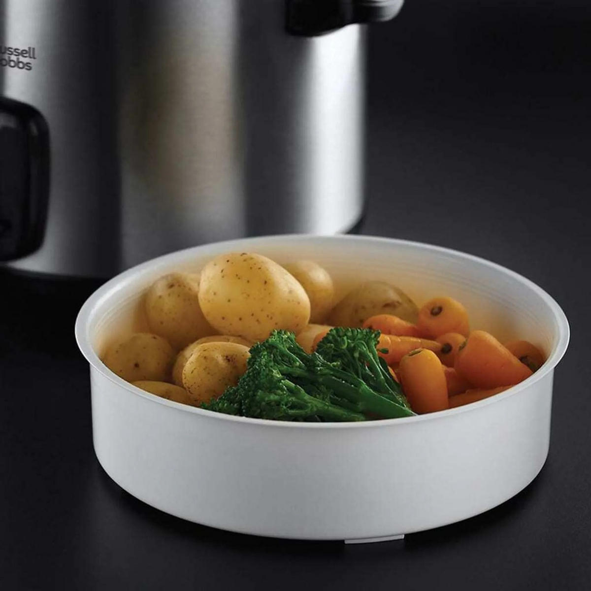 REISKOCHER  - Edelstahlfarben/Schwarz, Basics, Kunststoff/Metall (27,0/25,3/31,0cm) - Russel Hobbs