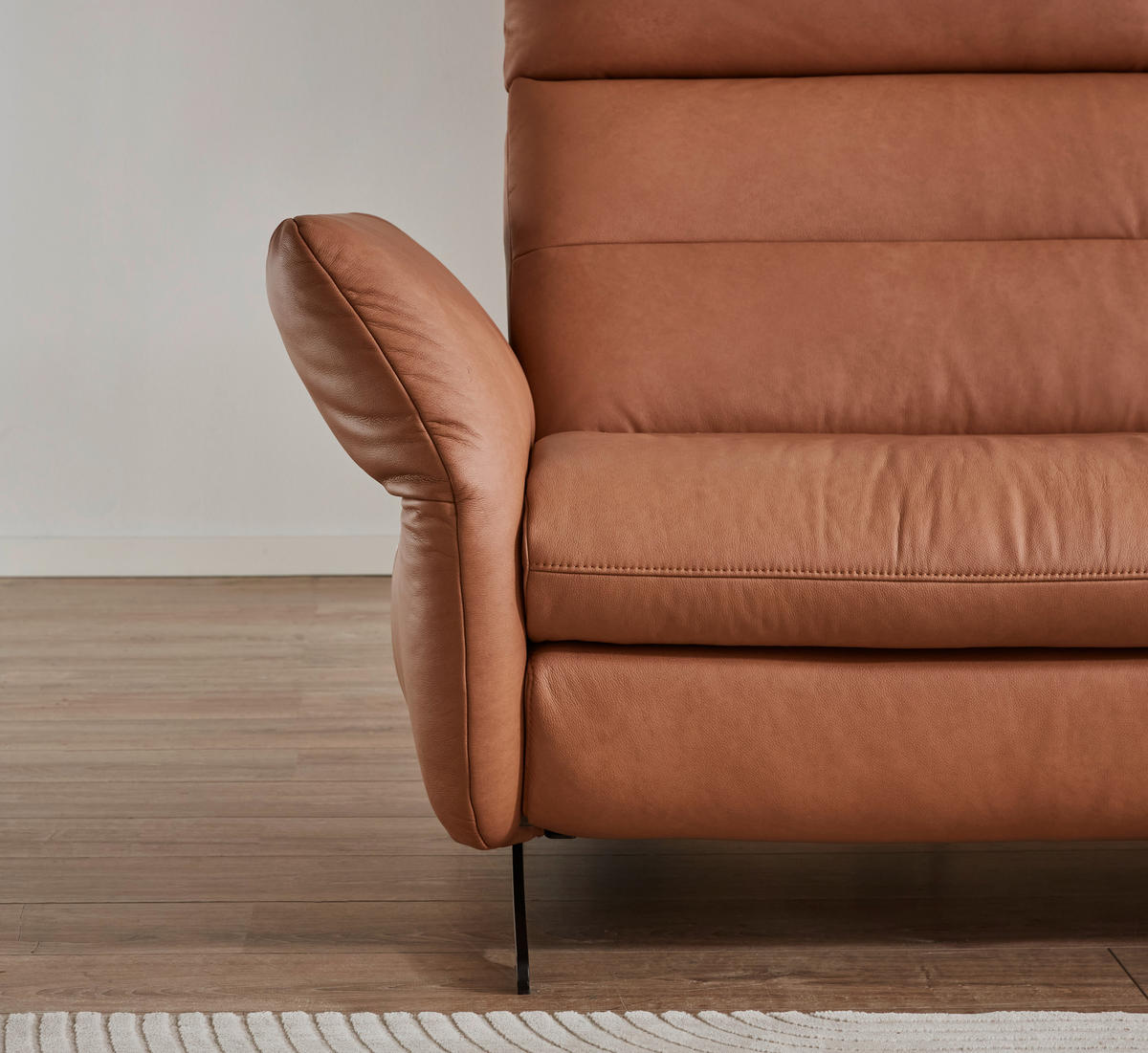 ROHOVÁ SEDACIA SÚPRAVA, koža, farba lieskového orecha - čierna/farba lieskového orecha, Design, kov/koža (157/300cm) - Dieter Knoll