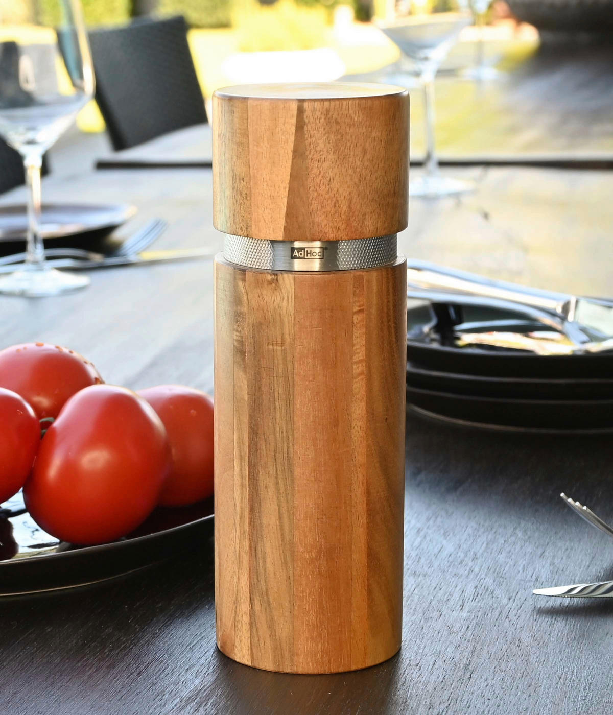 SALZ- ODER PFEFFERMÜHLE 6,5/19 cm   - Akaziefarben, Design, Keramik/Holz (6,5/19cm) - AdHoc