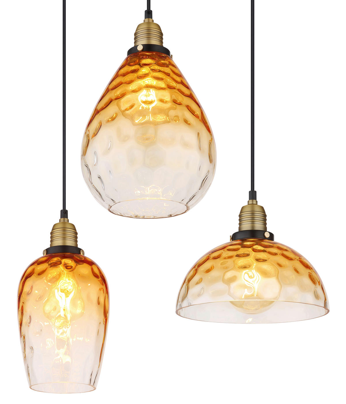 HÄNGELEUCHTE 100/39/130 cm  - Klar/Messingfarben, Basics, Glas/Metall (100/39/130cm)