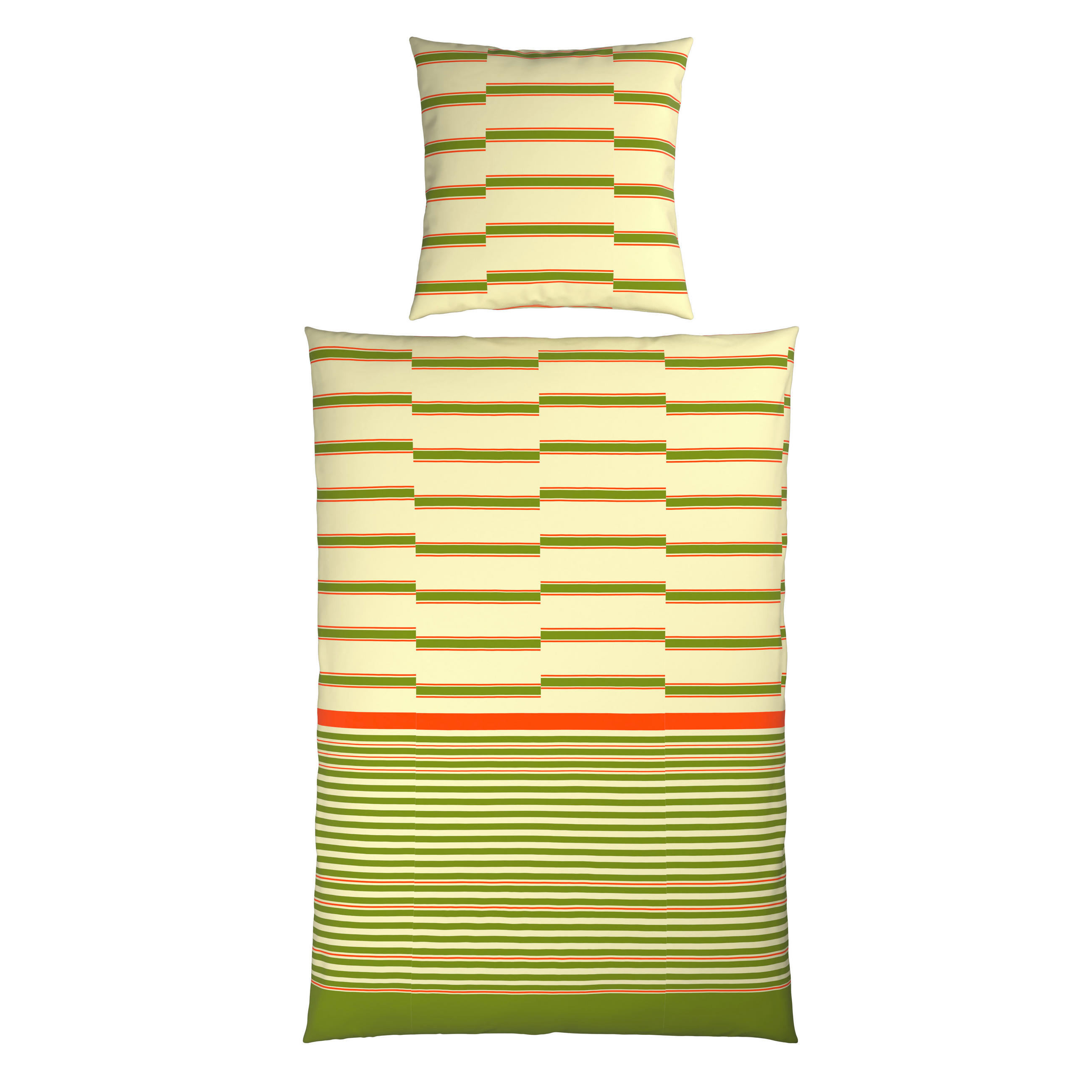 BETTWÄSCHE 135/200 cm  - Orange/Grasgrün, Textil (135/200cm) - Bio:Vio