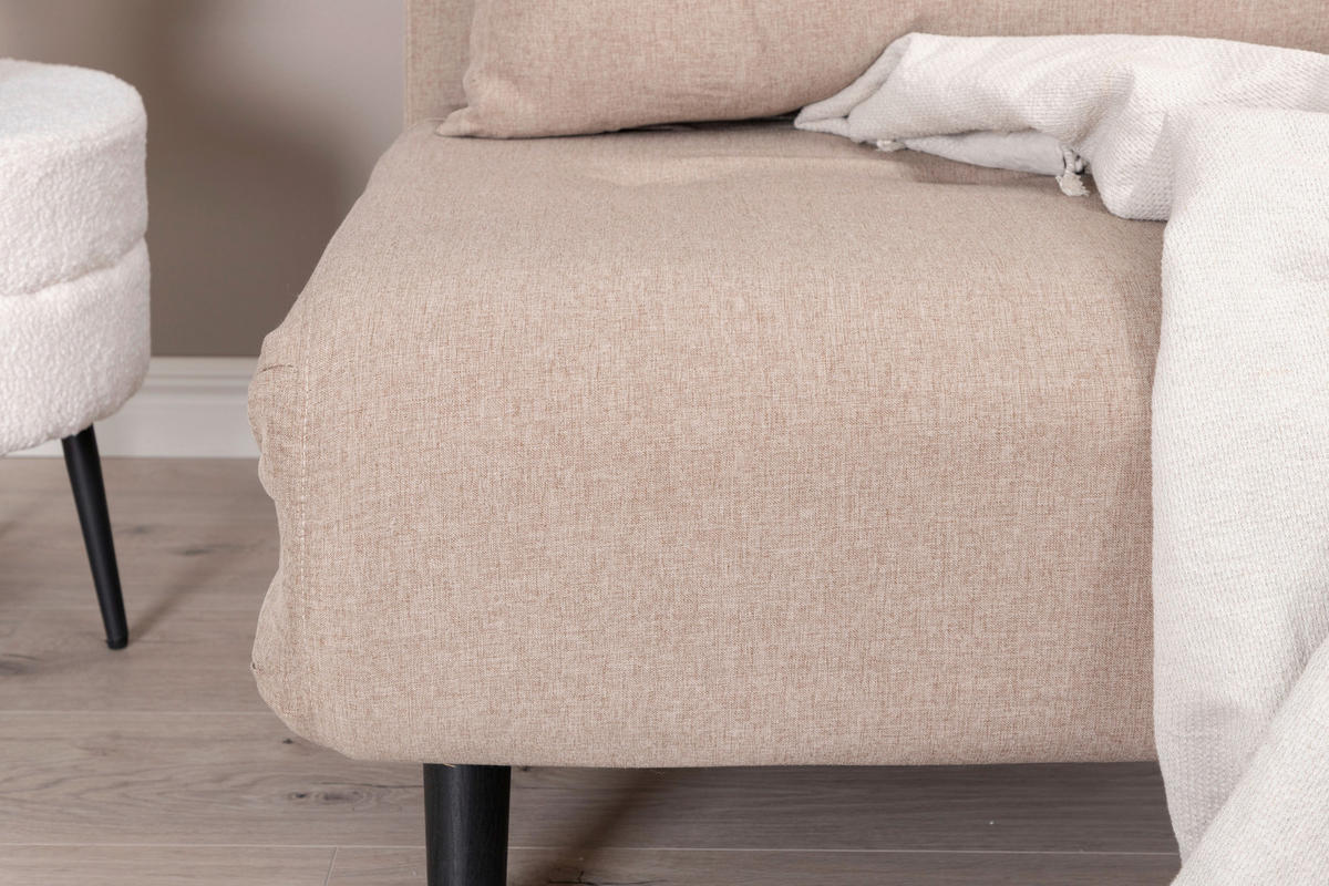 BÄDDFÅTÖLJ i textilväv svart, beige  - beige/svart, Design, metall/textil (70/88/80cm) - Livetastic