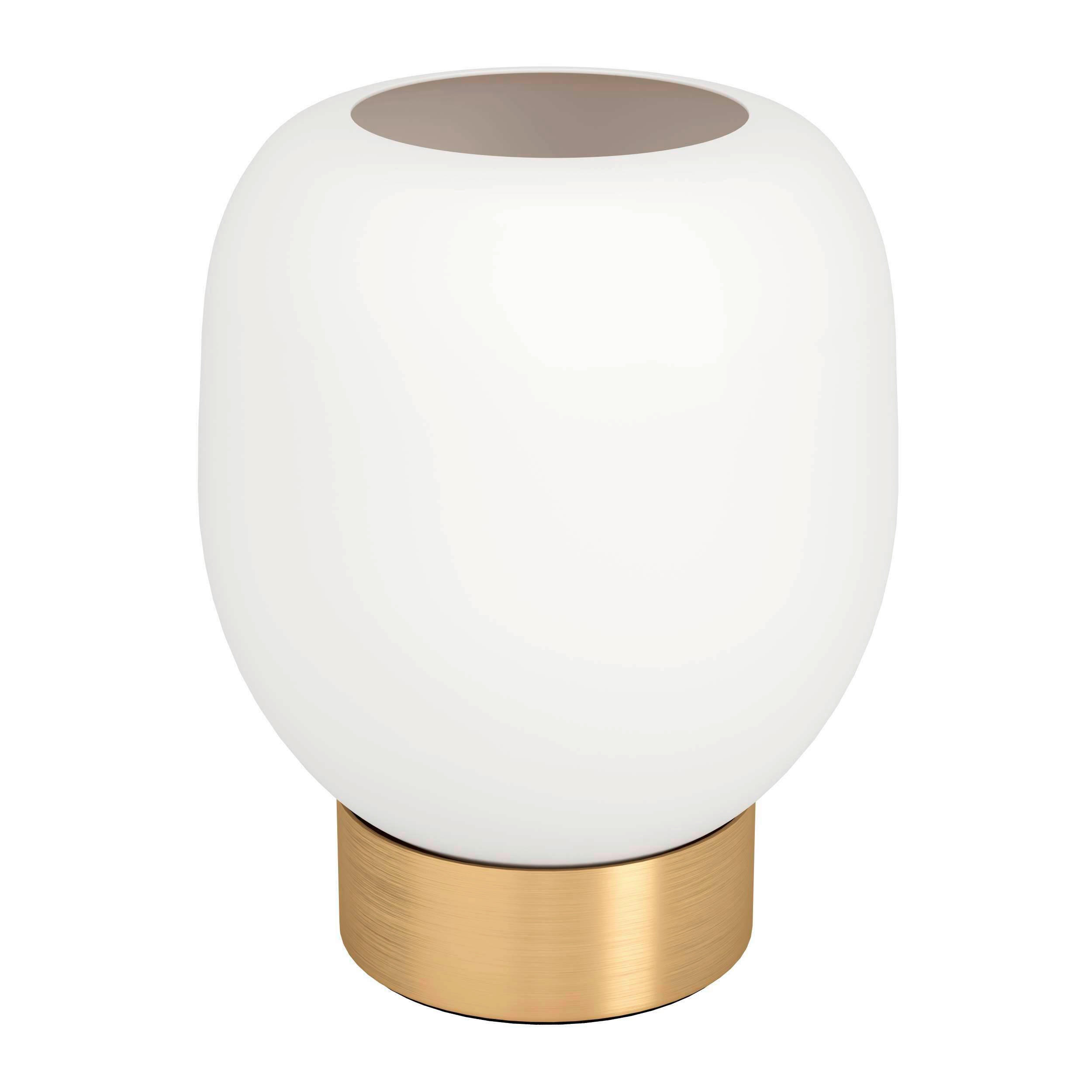 TISCHLEUCHTE 14,5/18 cm   - Goldfarben/Weiß, KONVENTIONELL, Glas/Metall (14,5/18cm)