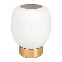 TISCHLEUCHTE 14,5/18 cm   - Goldfarben/Weiß, KONVENTIONELL, Glas/Metall (14,5/18cm)