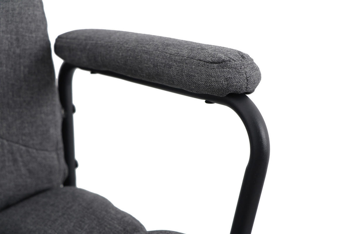 CHEFSESSEL Webstoff Grau, Schwarz Hochglanz  - Schwarz Hochglanz/Schwarz, MODERN, Textil/Metall (57/109/67cm) - MID.YOU