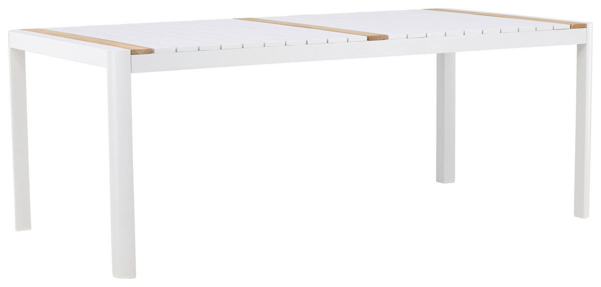GARTENTISCH 100/75/200 cm Holz, Metall  - Weiß, KONVENTIONELL, Holz/Metall (100/75/200cm) - Gardenson