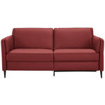 3-SITZER-SOFA Latina in Echtleder Bordeaux   - Bordeaux/Schwarz, Design, Leder/Metall (190/84/99cm) - Dieter Knoll