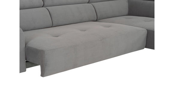 ECKSOFA Grau Feincord  - Schwarz/Grau, Design, Textil/Metall (205/280cm) - Xora