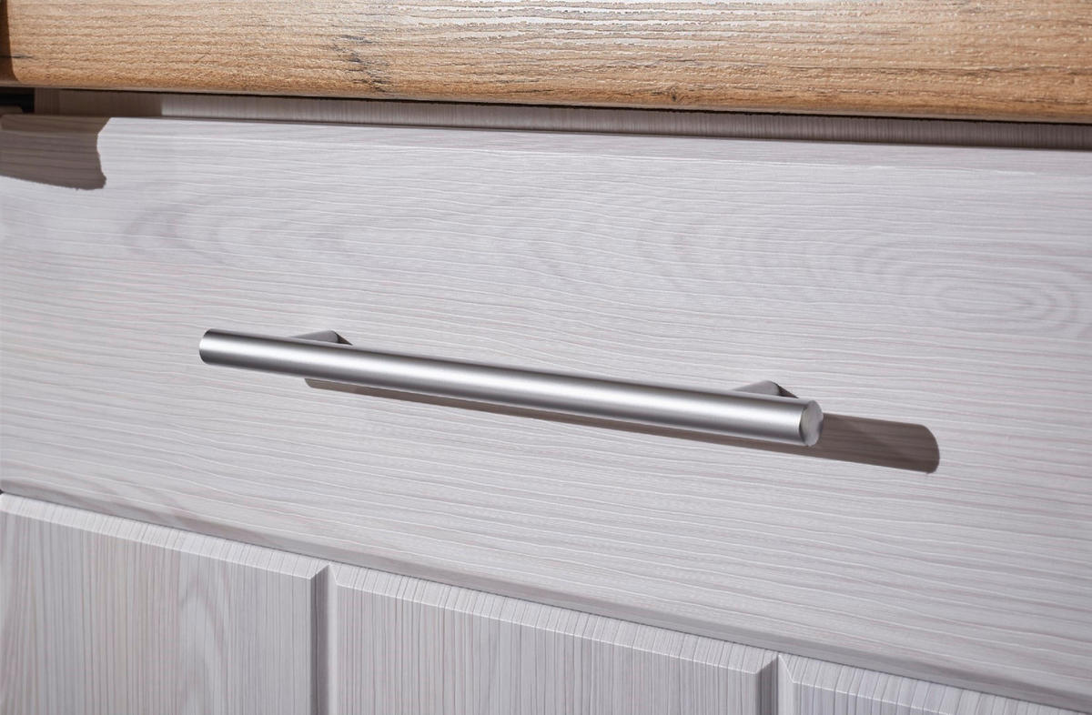 MODULKÖK 280-124 cm   i vit, lärkfärgad  - stålfärgad/vit, Lifestyle, metall/trämaterial (280-124cm) - Respekta