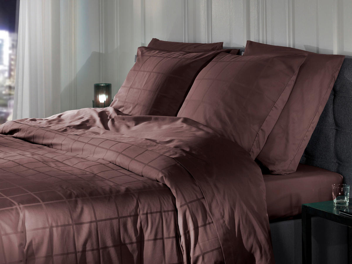 BETTWÄSCHE Diamante Makosatin 200/200 cm  - Braun, Basics, Textil (200/200cm)