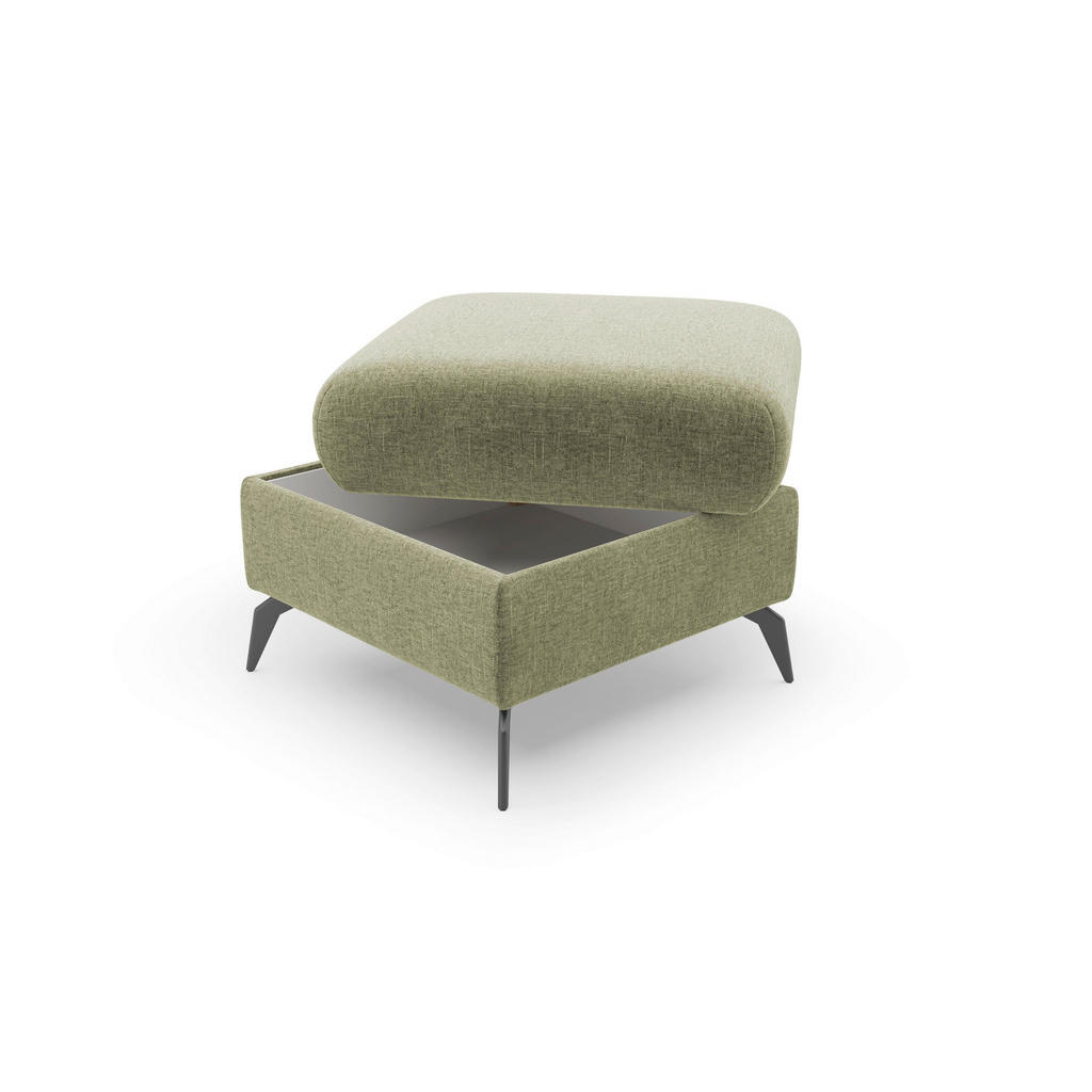 Thumbnail - Sit & More Hocker Rochelle E, Hellgrün, Textil, quadratisch, 58x50x58 cm, Goldenes M, Oeko-Tex® Standard 100, Made in Eu...