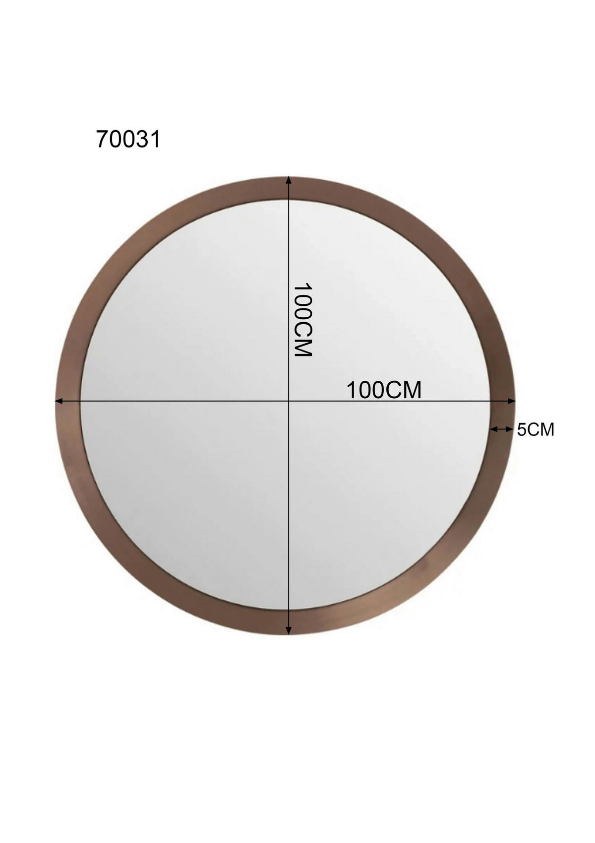 WANDSPIEGEL  - Kupferfarben, Design, Glas/Metall (100/100/6cm) - Kare-Design