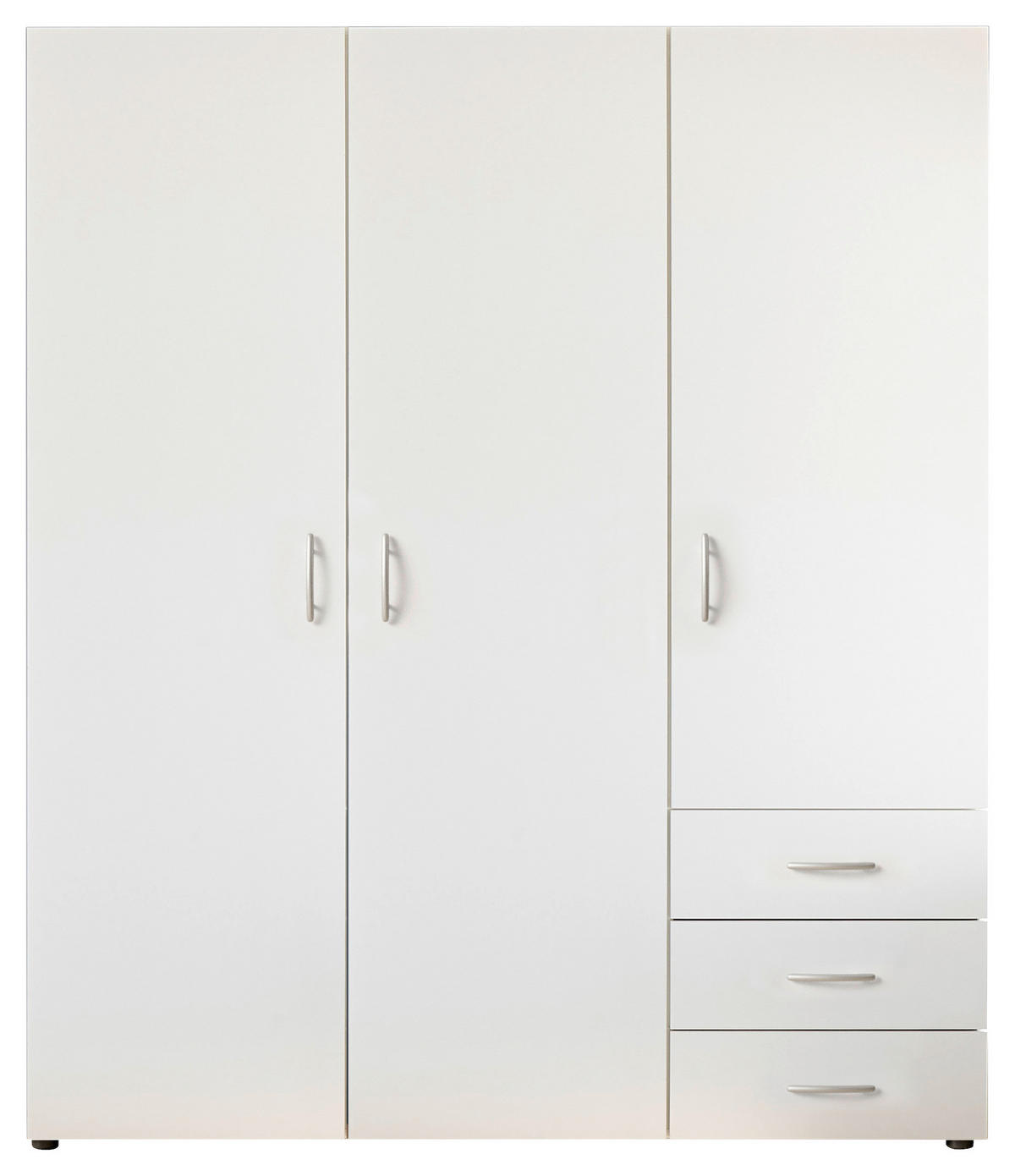 DREHTÜRENSCHRANK  in Weiß  - Silberfarben/Weiß, MODERN, Holzwerkstoff/Kunststoff (150/176/51,3cm) - MID.YOU
