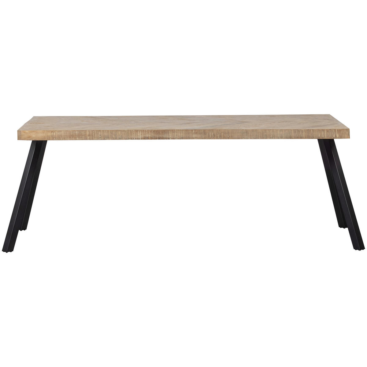 ESSTISCH Mangoholz massiv rechteckig Eichefarben  - Eichefarben/Schwarz, Design, Holz/Metall (180/90/75cm) - Livetastic