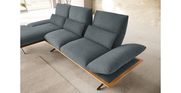 ECKSOFA in Flachgewebe Blaugrau  - Blaugrau/Schwarz, Design, Holz/Textil (159/314cm) - Dieter Knoll