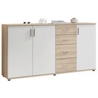 KOMMODE Bobby  in 160/84/35 cm  - Silberfarben/Schwarz, KONVENTIONELL, Holzwerkstoff/Kunststoff (160/84/35cm) - Carryhome