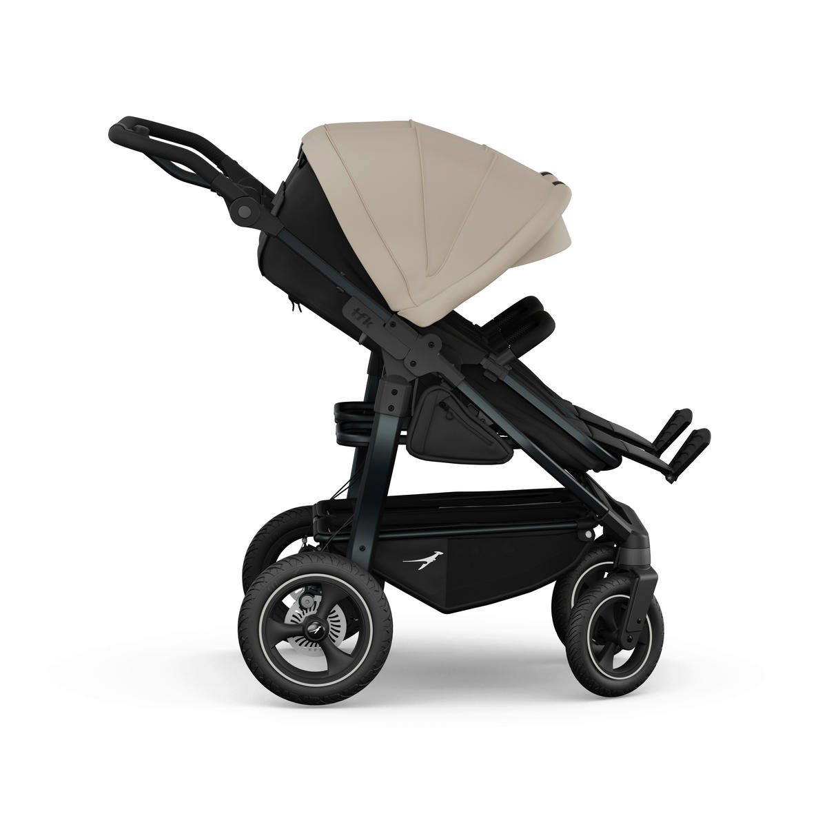 GESCHWISTERWAGEN Duo 2-in-1 Kombi  - Sandfarben/Anthrazit, Basics, Textil/Metall (79/111/110cm) - TFK