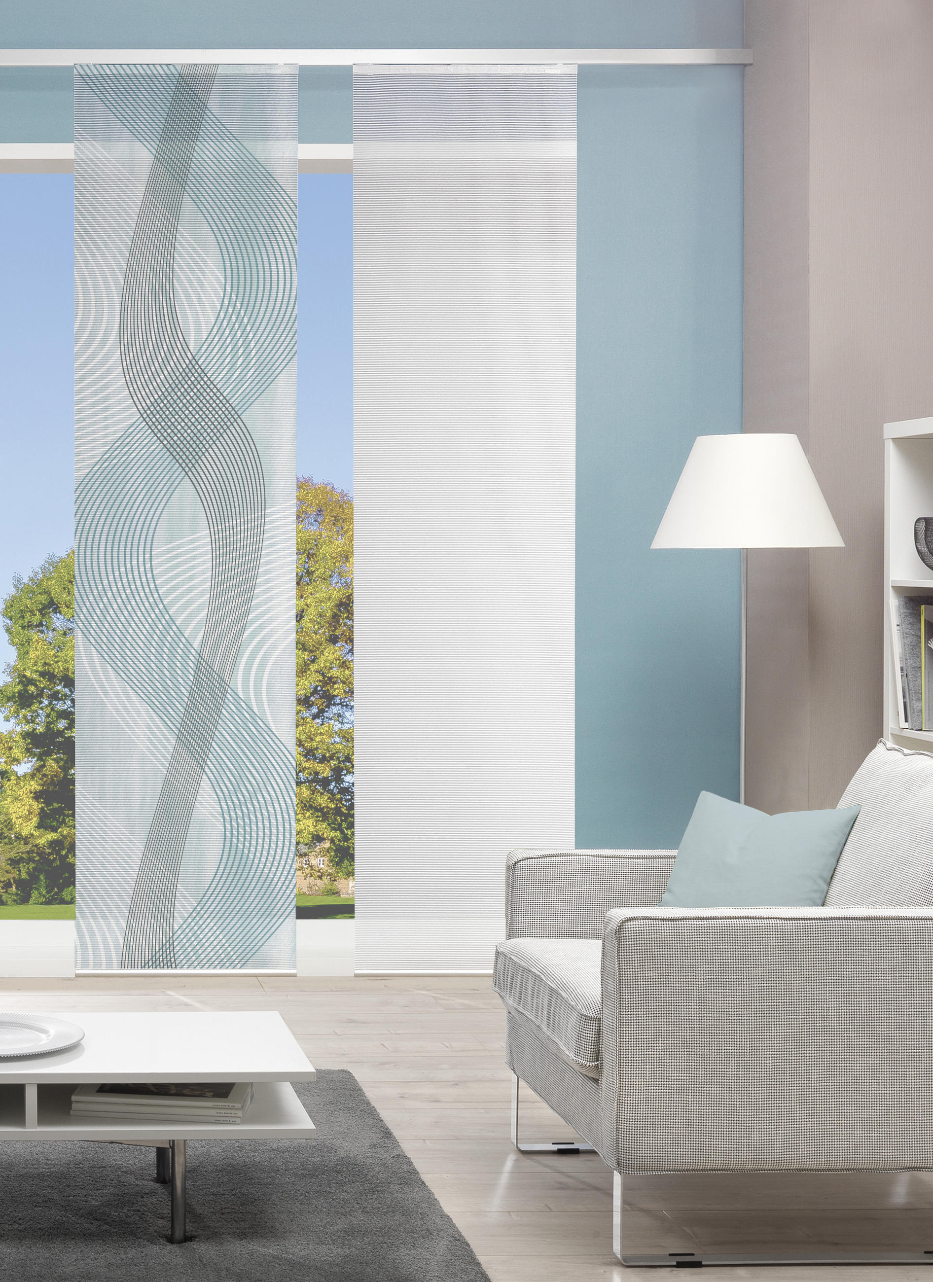 FLÄCHENVORHANG in Mintgrün halbtransparent  - Mintgrün, Design, Textil (60/260cm)