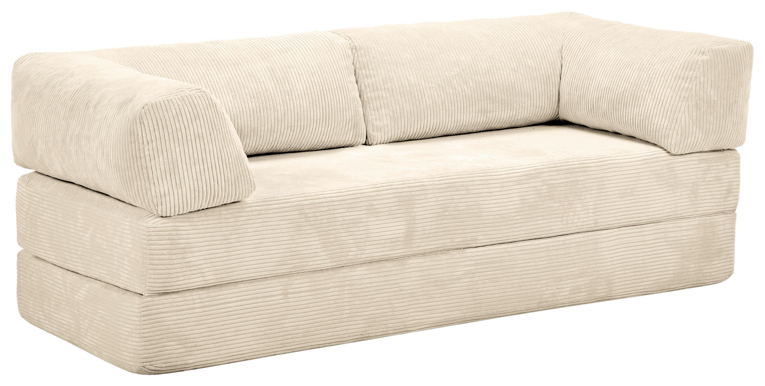 SCHLAFSOFA Cord Creme  - Creme, KONVENTIONELL, Textil/Metall (200/77/80cm) - Carryhome