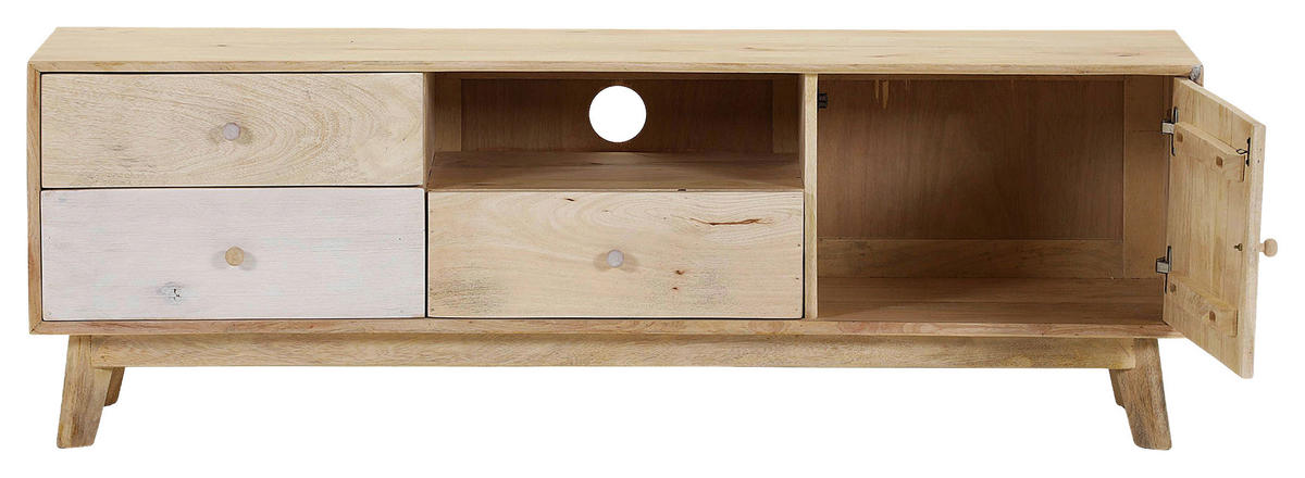 LOWBOARD Kata  in 150/50/46 cm  - Naturfarben/Weiß, Design, Holz (150/50/46cm) - Landscape