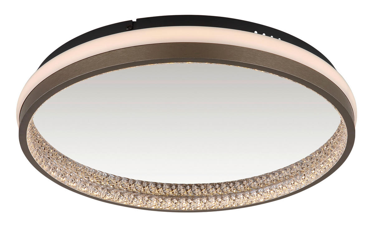 LED-DECKENLEUCHTE DELLA 39,7/6 cm   - Klar/Dunkelgrau, KONVENTIONELL, Kunststoff/Metall (39,7/6cm) - Globo