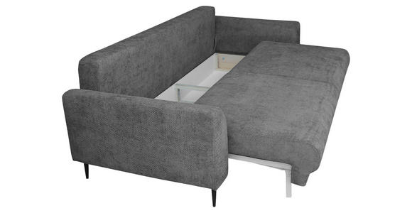 SCHLAFSOFA  mit Liegefunktion, Schlafen auf Sitzhöhe, Rücken echt Chenille Grau  - Schwarz/Grau, KONVENTIONELL, Textil/Metall (235/90/104cm) - Carryhome