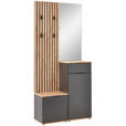 GARDEROBE 4-teilig  in 88/195/35 cm  - Anthrazit/Eiche Artisan, Design, Glas/Holzwerkstoff (88/195/35cm) - Xora