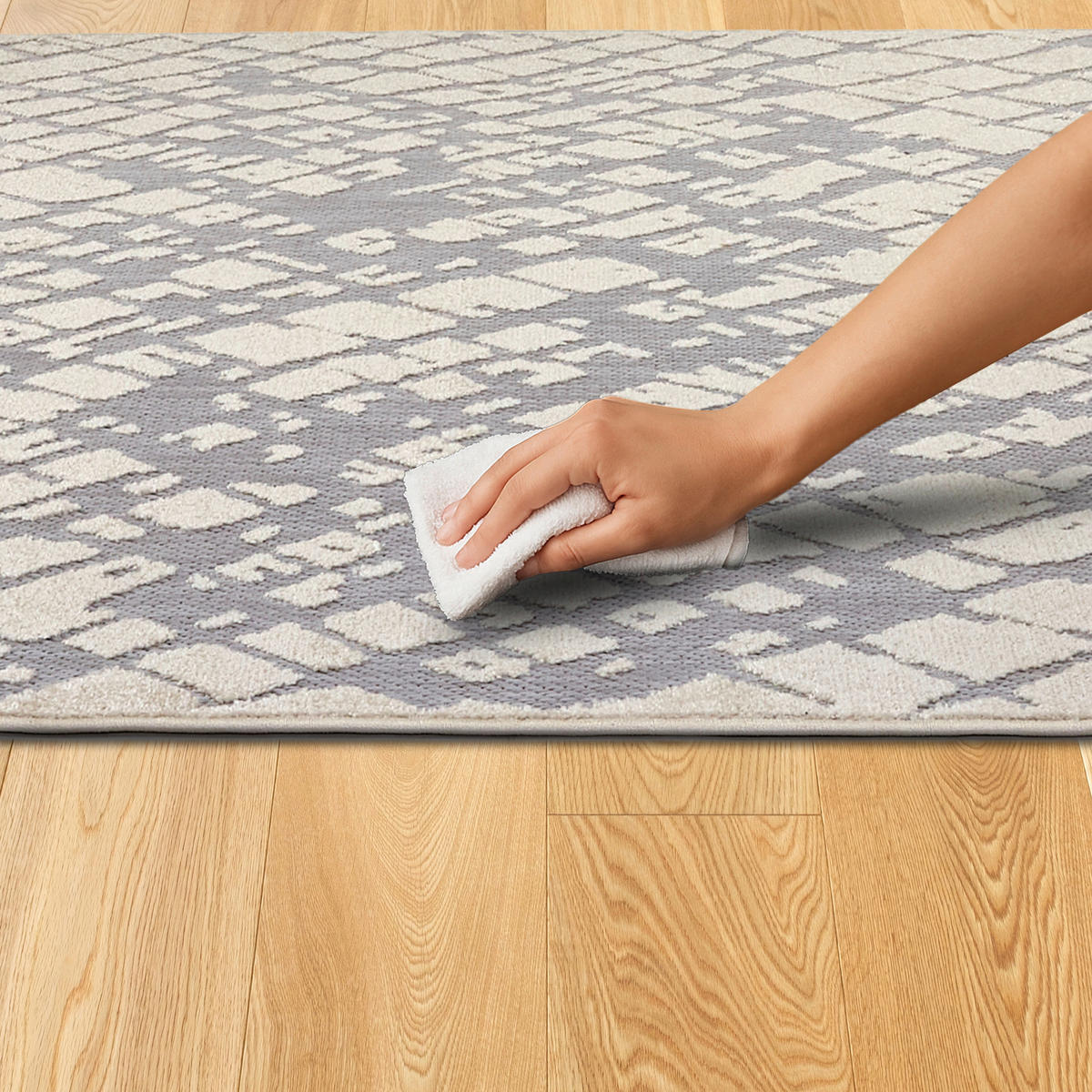 OUTDOORTEPPICH  für Terrasse und Balkon 160/230 cm Serina Grau, Weiß  - Weiß/Grau, Basics, Kunststoff (160/230cm) - Astra