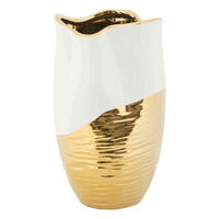 Vase Lux  - Goldfarben/Weiß, Basics, Keramik (20/35/20 cm)