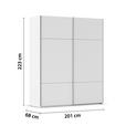 SCHWEBETÜRENSCHRANK 201/223/68 cm 2-türig Weiß  - Alufarben/Weiß, KONVENTIONELL, Holzwerkstoff/Metall (201/223/68cm) - Novel
