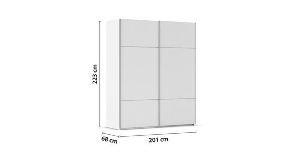 SCHWEBETÜRENSCHRANK 201/223/68 cm 2-türig Weiß - Alufarben/Weiß, KONVENTIONELL, Holzwerkstoff/Metall (201/223/68cm) - Novel