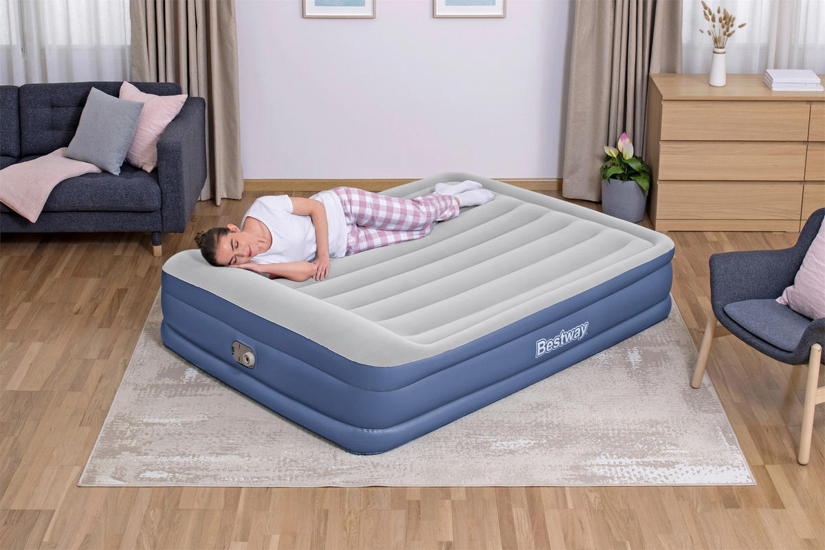 LUFTBETT TRITECH AIR 67630 Hellgrau, Dunkelblau  - Hellgrau/Dunkelblau, KONVENTIONELL, Kunststoff (203/152/46cm) - Bestway