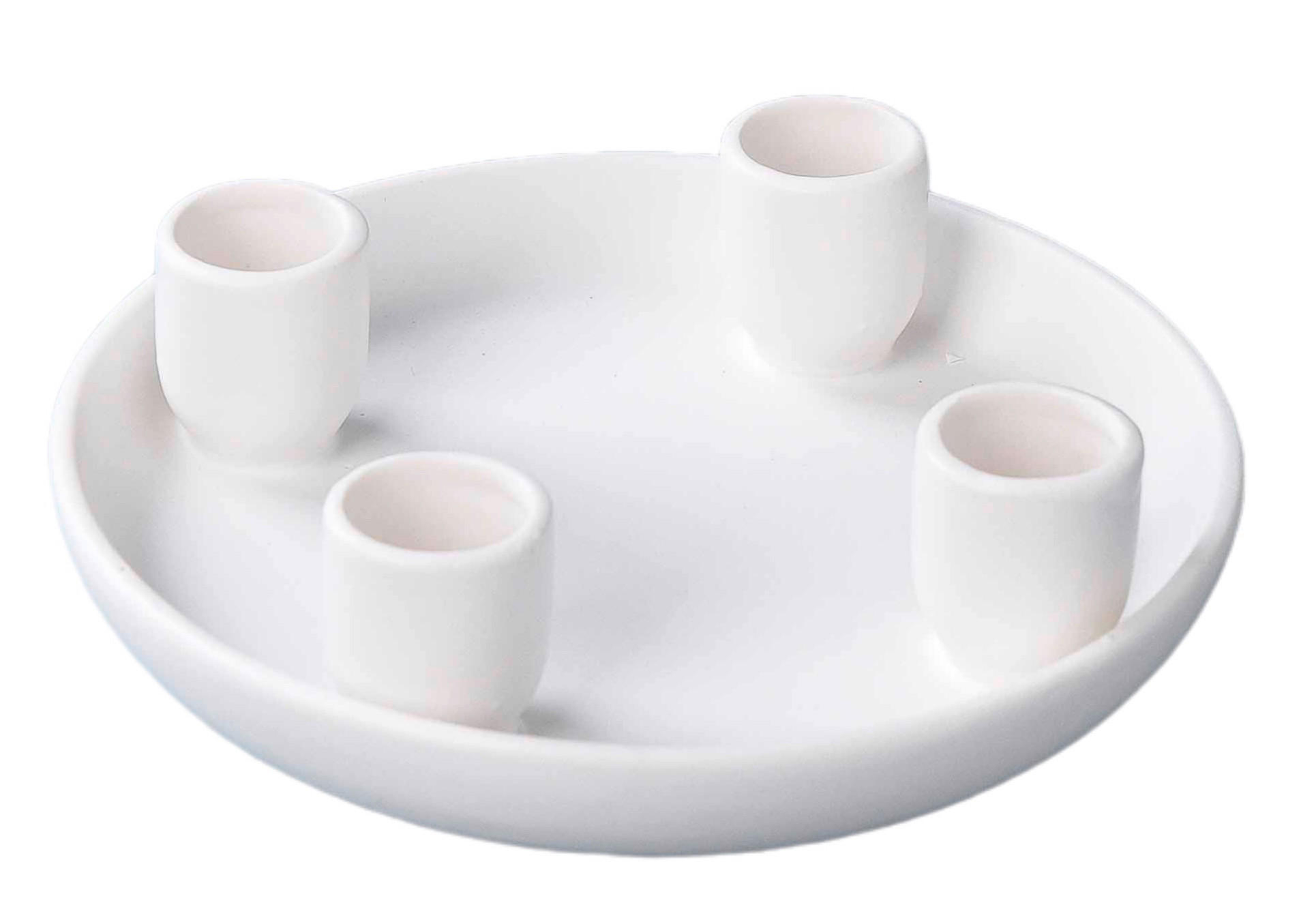 KERZENHALTER - Weiß, Basics, Keramik (16/4,3cm) - Ambia Home