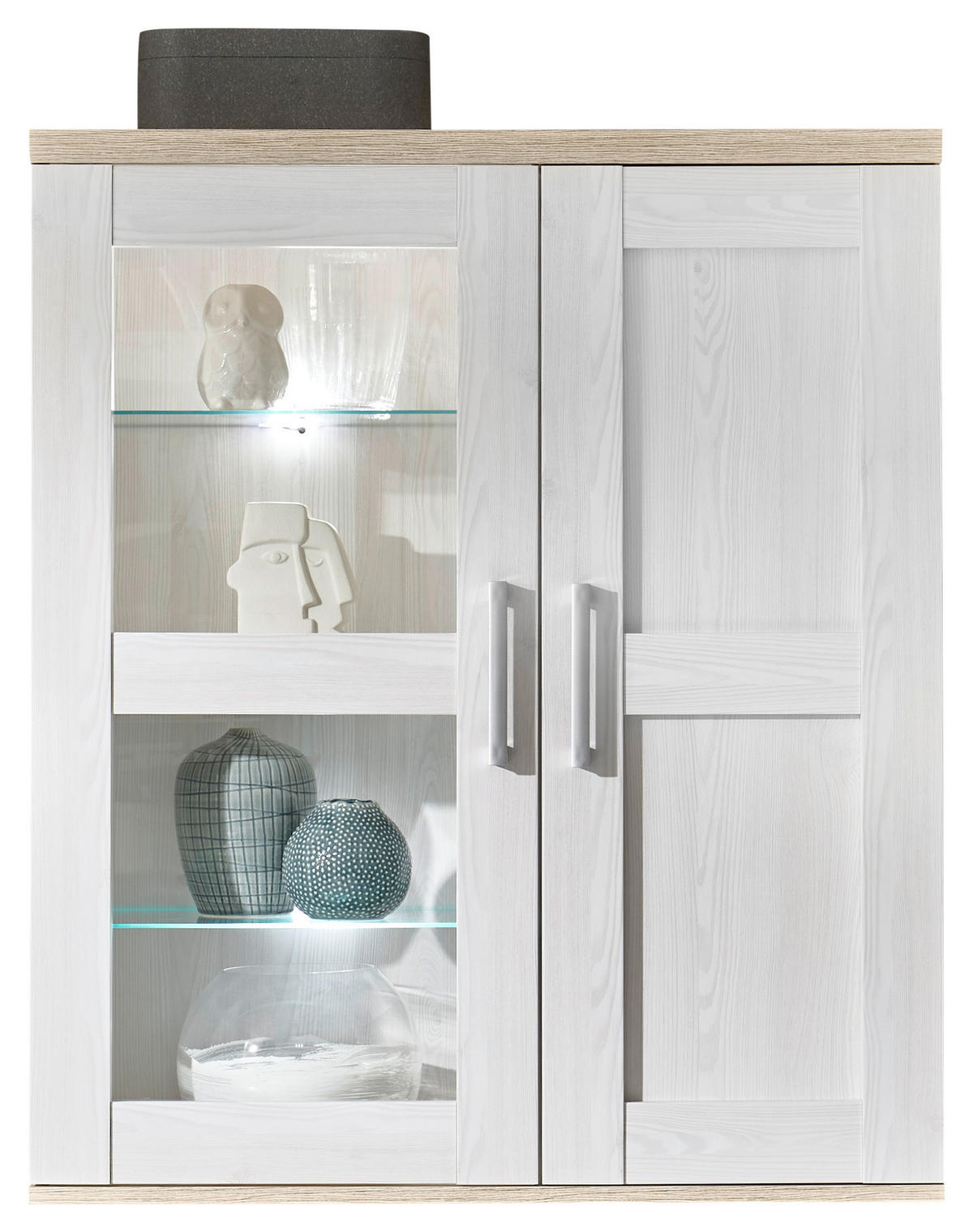 HÄNGEELEMENT in Eiche San Remo   - Silberfarben/Lärchefarben, LIFESTYLE, Glas/Holzwerkstoff (90/105/32cm) - MID.YOU