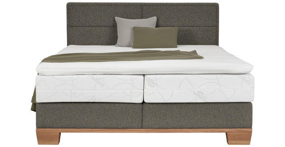 BOXSPRINGBETT 160/200 cm in Eichefarben, Greige - Greige/Eichefarben, Natur, Holz/Textil (160/200cm) - Valnatura