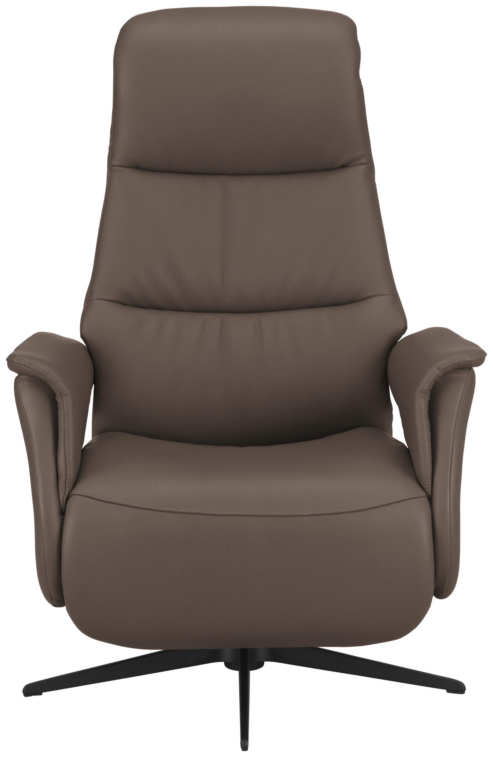 RELAXSESSEL Echtleder    - Graubraun/Schwarz, Design, Leder/Metall (74/105/83cm) - Welnova