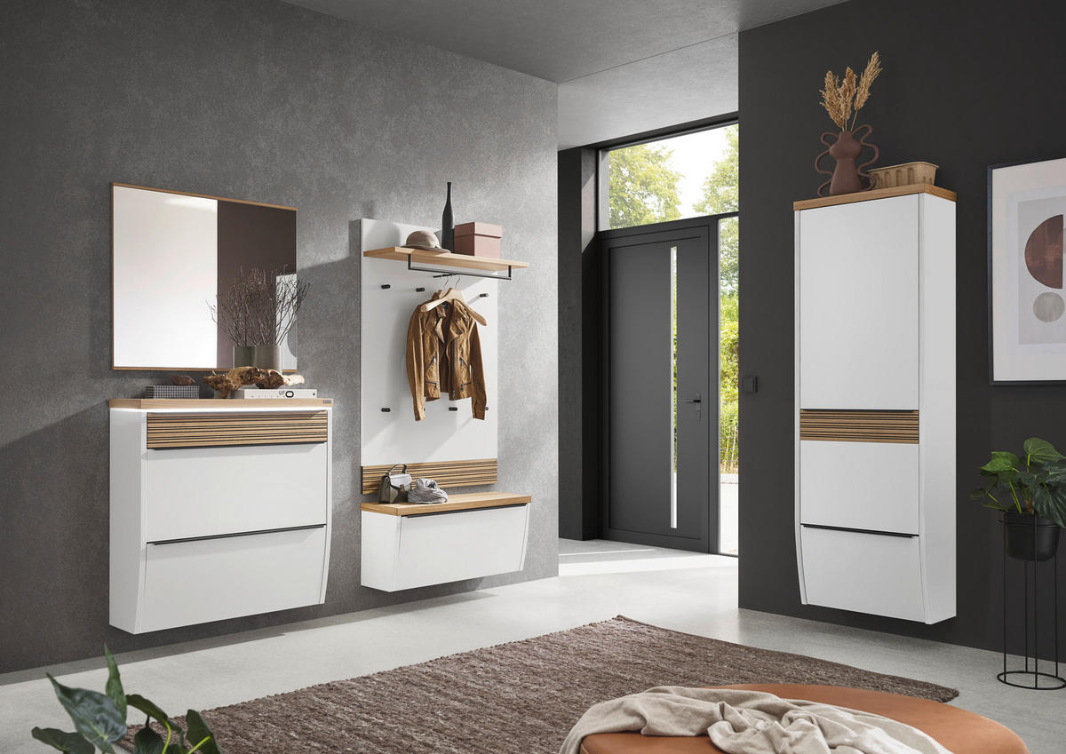 GARDEROBENPANEEL  in 92/140/28 cm  - Eichefarben/Anthrazit, Design, Holzwerkstoff/Metall (92/140/28cm) - Dieter Knoll