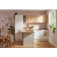 ECKKÜCHE Girona 265/200 cm  in Weiß, Eichefarben  - Eichefarben/Beige, Basics, Holzwerkstoff/Metall (265/200cm) - P & B