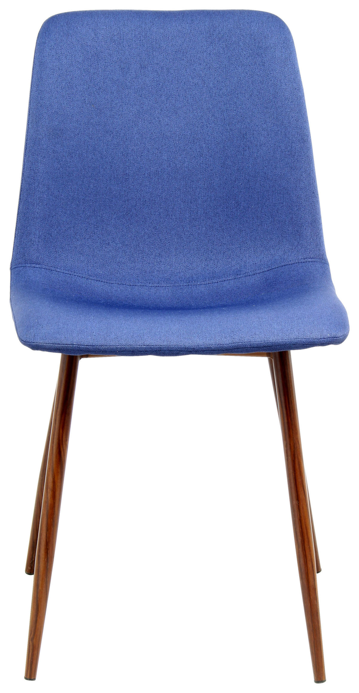STUHL-SET 2 Stück  in Flachgewebe  - Blau/Braun, Design, Textil/Metall (46.5/84.5/55cm) - Kayoom