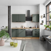 KÜCHENBLOCK Easytouch 240 cm  in Eichefarben, Dunkelgrün  - Dunkelgrün/Eichefarben, MODERN, Holzwerkstoff/Metall (240cm) - Nobilia