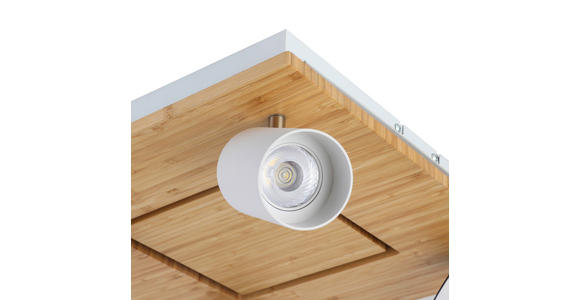 LED-STRAHLER 40/40/14 cm - Schwarz/Naturfarben, KONVENTIONELL, Naturmaterialien/Kunststoff (40/40/14cm) - Novel